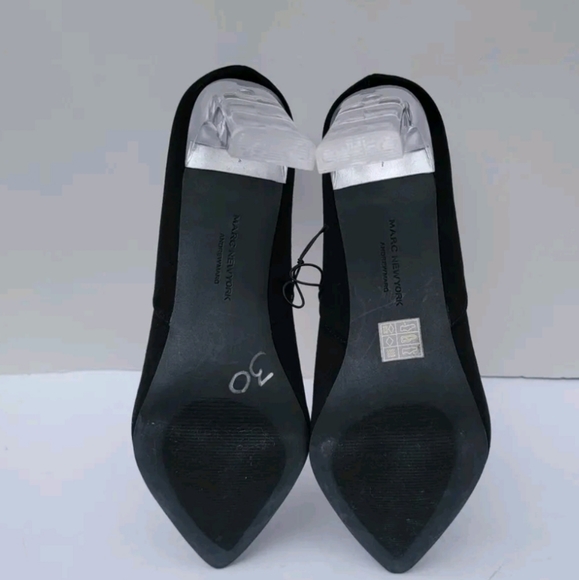 Marc NewYork Alexa Black Pointed Toe Pumps Clear Heels Size-11 - Picture 3 of 7